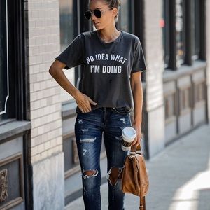 NWOT VICI No Idea Distressed Tee